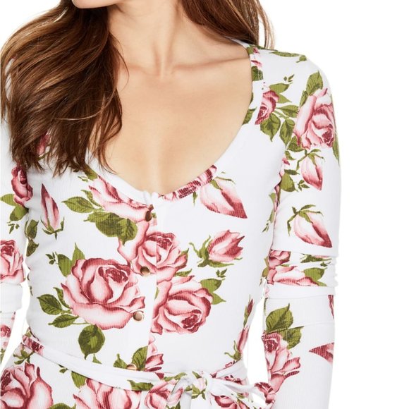 New GUESS Women's Eisley Floral Long-Sleeve Dress - Picture 4 of 10